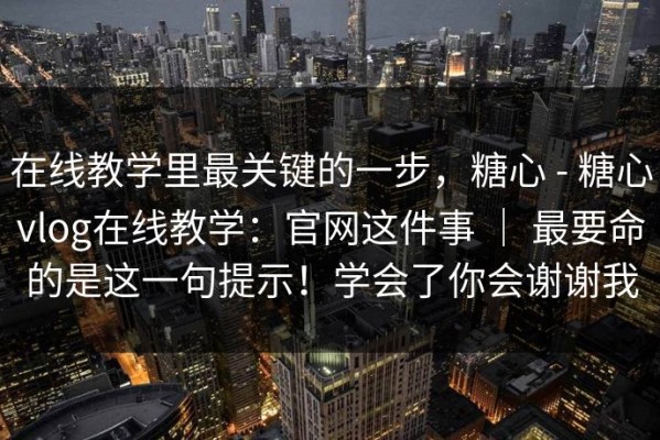 在线教学里最关键的一步，糖心 - 糖心vlog在线教学：官网这件事 ｜ 最要命的是这一句提示！学会了你会谢谢我